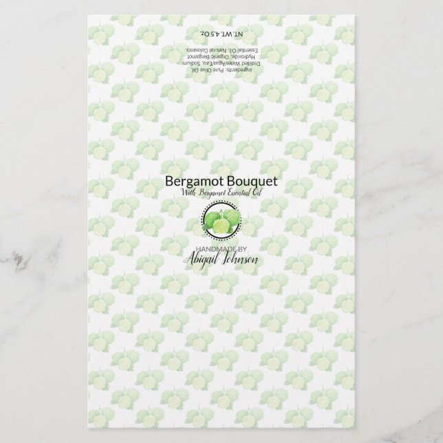 Lámina Envase de jabón de Bergamot | Papel de línea (Anverso)