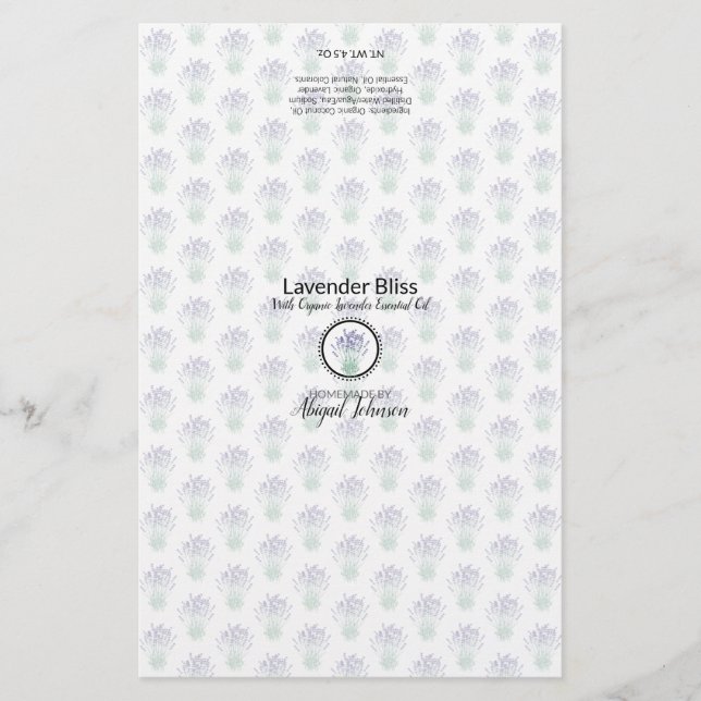 Lámina Envoltura de envoltura de jabón de lavanda | Papel (Anverso)