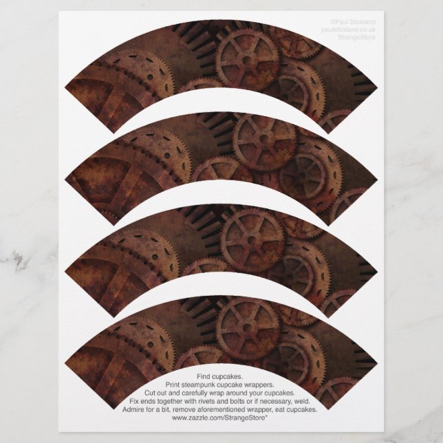 Lámina envolturas de magdalenas Steampunk en (Anverso)