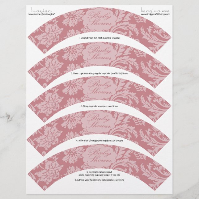 Lámina Envolturas de tarta de Baby Shower DIY de Chintz r (Anverso)