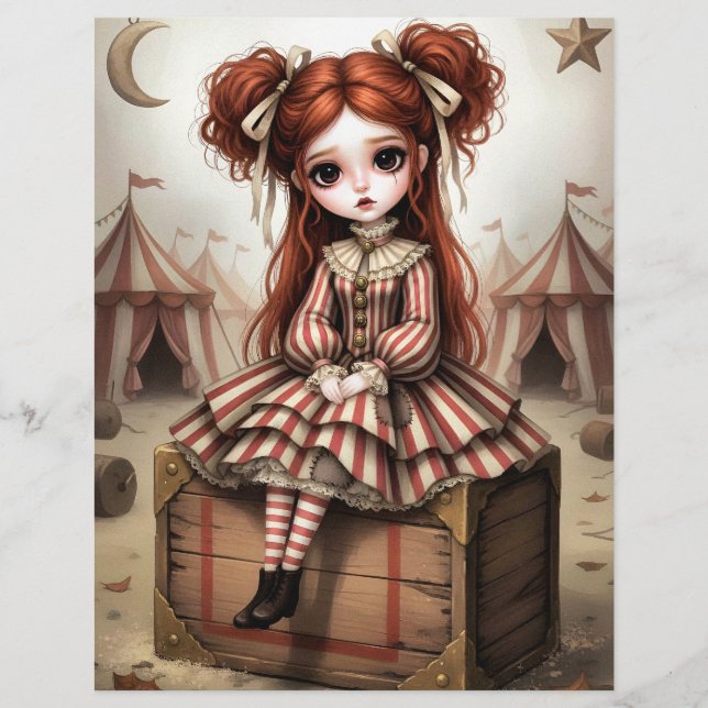 Lámina Ephemera Dark Circus Doll (Anverso)