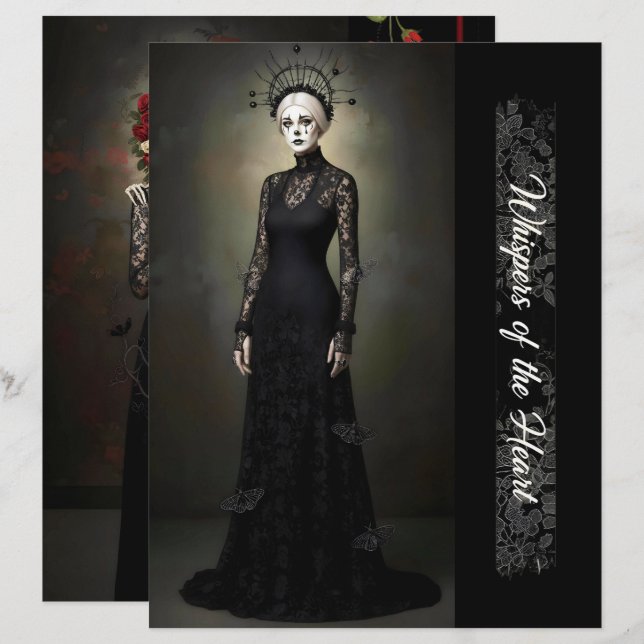 Lámina Ephemera Sheet Gothic Rose Queen (Anverso / Reverso)