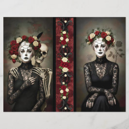 Lámina Ephemera Sheet Gothic Rose Queen 