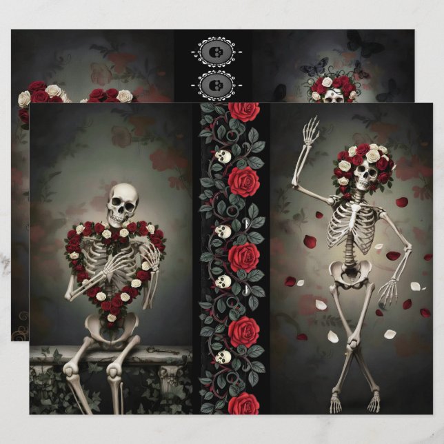 Lámina Ephemera Sheet Gothic Rose Queen  (Anverso / Reverso)