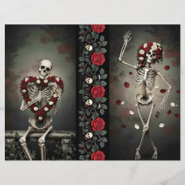 Lámina Ephemera Sheet Gothic Rose Queen 