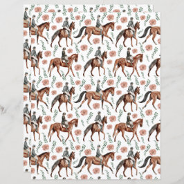 Lámina Equestrian Scrapbook Paper
