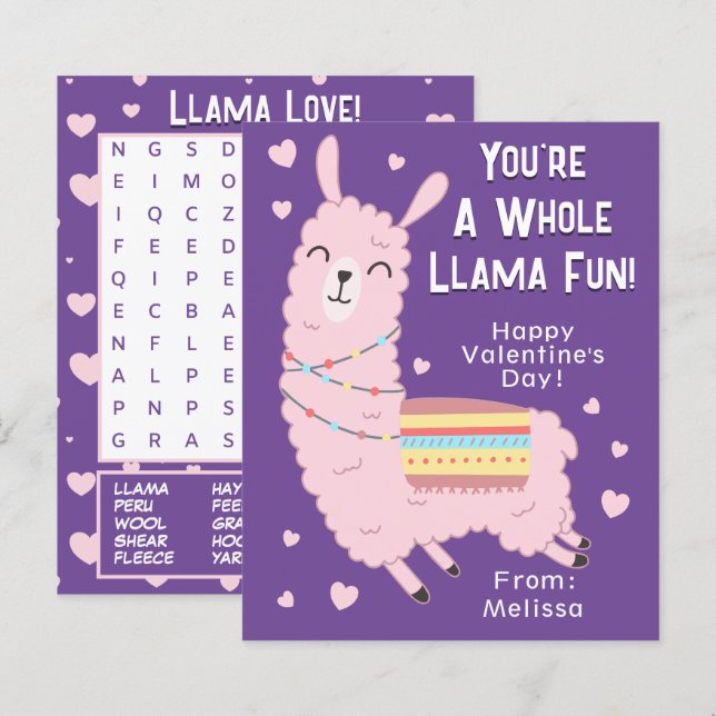 Lámina Eres todo un El día de San Valentín de clase llama (Anverso / Reverso)