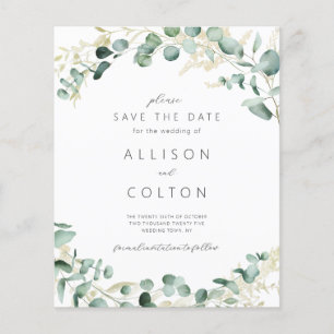 Lámina Erudito rústico vegetación sage green boho presupu