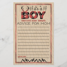 Lámina ¡Es un chico! Consejo Rústico de Lumberjack Infant