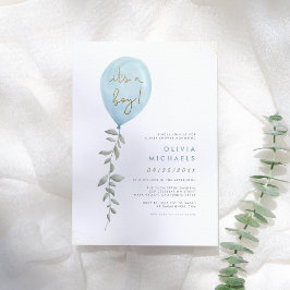 Lámina Es Un Chico | Presupuesto Baby Shower con globo az