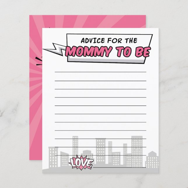 Lámina Es un consejo de Baby Shower para superhéroe de hi (Anverso / Reverso)