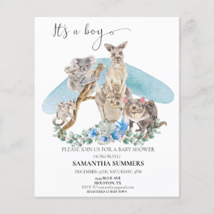 Lámina Es un Niño Cumpleaños de Bebé Animales Australiano
