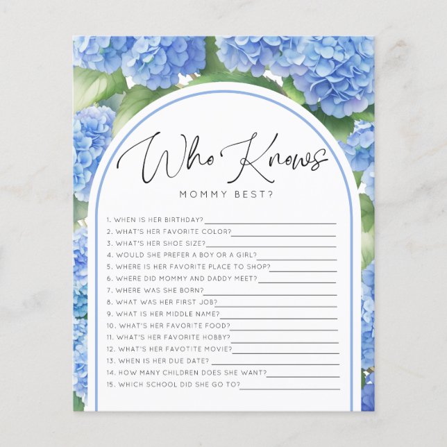 Lámina Es un niño Hydrangea que sabe de los juegos para b (Anverso)