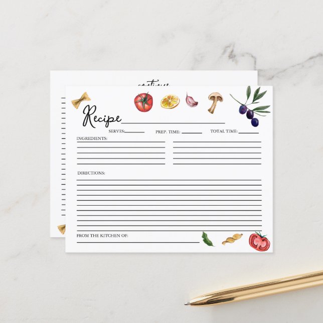 Lámina Esa es una receta más italiana (Anverso/Reverso In Situ)