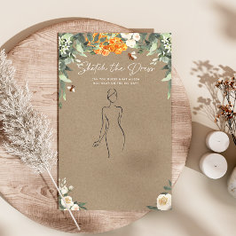 Lámina Esbozar el juego de ducha de vestimenta para novia