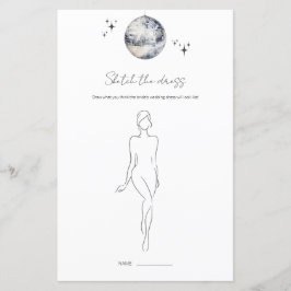 Lámina Esbozar el juego Dress Disco Ball Bridal Shower