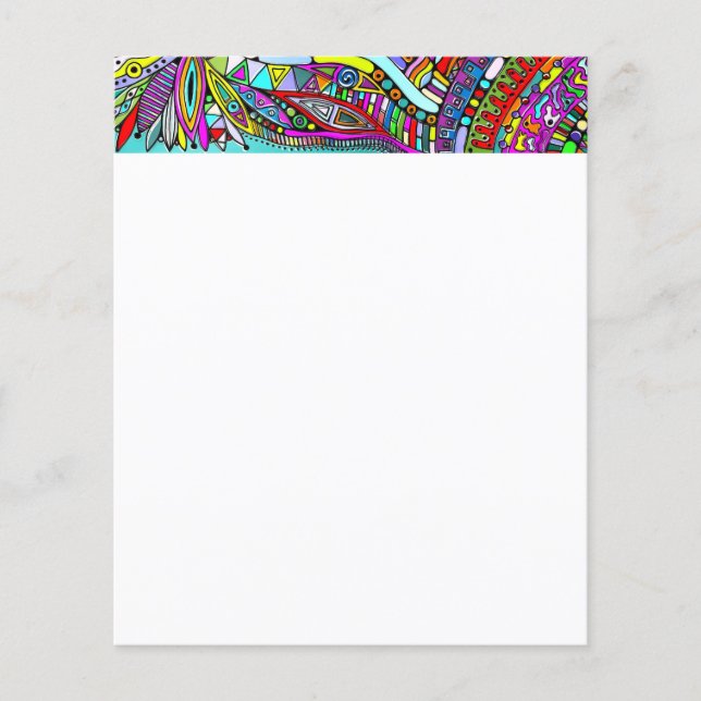 Lámina Esbozo de arte de fantasía - Flores abstractas 1 (Anverso)