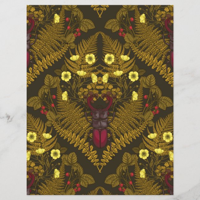 Lámina Escarabajos Stag y helechos (Anverso)