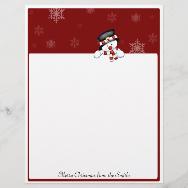 Lámina Escarcha en rojo con copos de nieve blancos (Anverso)