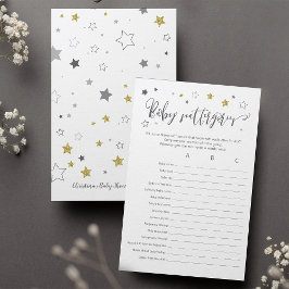 Lámina Escatergomeas para bebés | Juego Baby Shower ABC