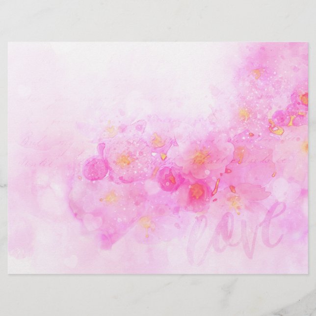 Lámina Escrapbook de roma floral rosa Ephemera (Anverso)