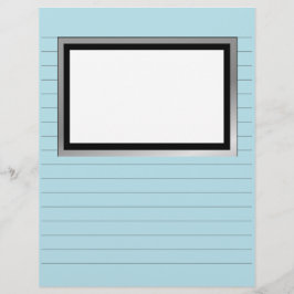 Lámina Escribir papel con líneas y cuadro de imagen