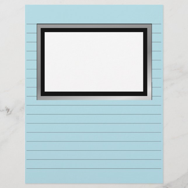 Lámina Escribir papel con líneas y cuadro de imagen (Anverso)