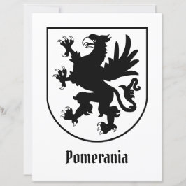 Lámina Escudo de Armas de Pomerania Negro y Blanco Herald