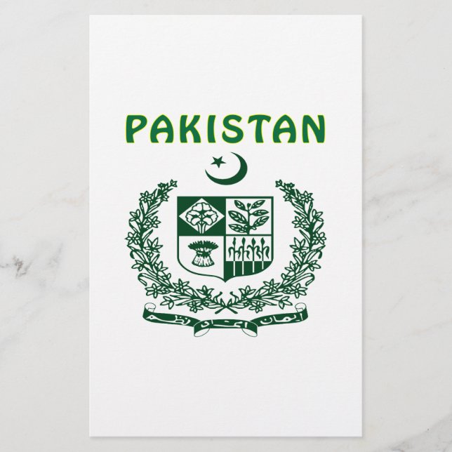 Lámina Escudo De Armas Del PAKISTÁN (Anverso)