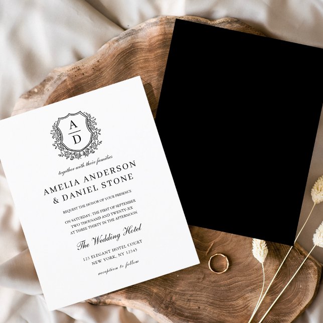 Lámina Escudo floral presupuesto Boda Monograma Elegante (Subido por el creador)