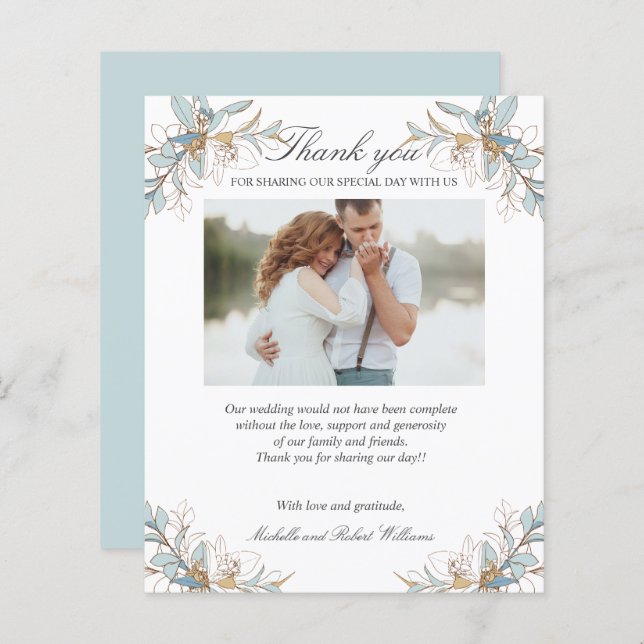 Lámina Escudo Oro y Boda floral azul. (Anverso / Reverso)