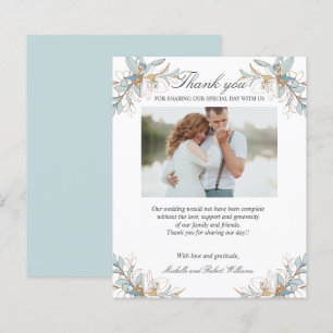Lámina Escudo Oro y Boda floral azul.