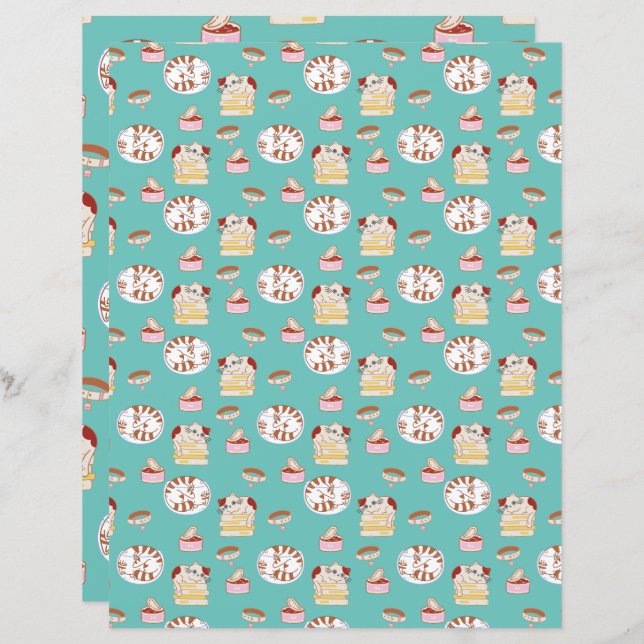 Lámina Ese patrón de gato de papel de reserva rápida para (Anverso / Reverso)