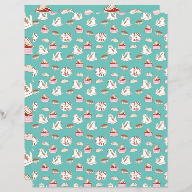 Lámina Ese patrón verde de vida de gato Papel de reserva  (Anverso / Reverso)