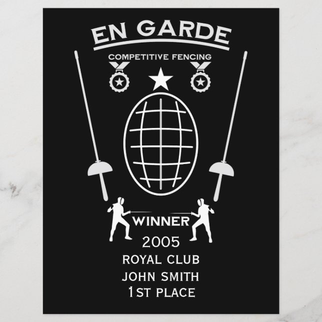 Lámina Esgrima de Espada Competitiva (Anverso)