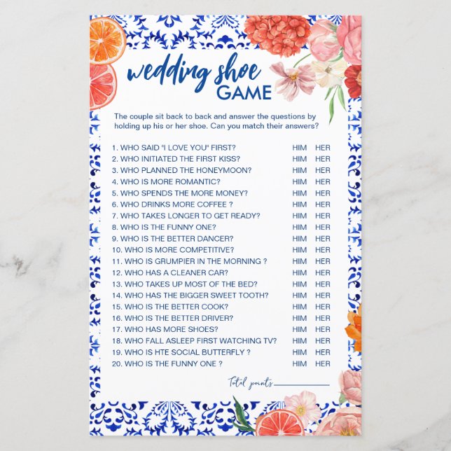 Lámina Eso es más juego mediterráneo de zapatos boda nara (Anverso)