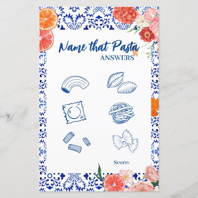 Lámina Eso es mejor Nombre que la pasta juego de la ducha (Anverso)