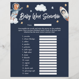 Lámina Espacio animal Woodland 'Word Scramble' Baby Showe