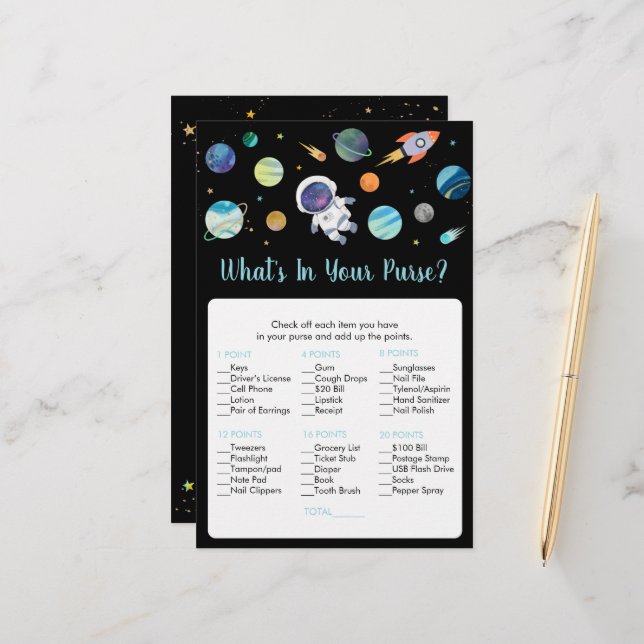 Lámina Espacio exterior astronauta ¿Qué hay en tu juego? (Anverso/Reverso In Situ)