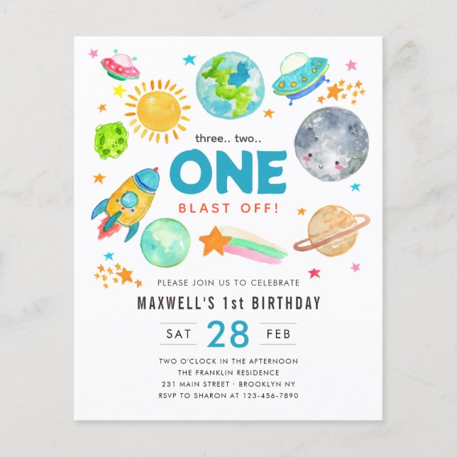 Lámina Espacio Exterior Presupuestario Primer Fiesta de C (Anverso)