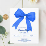 Lámina Espectáculo azul azul azul real SWEET 16 invitació<br><div class="desc">Un fondo blanco,  decorado con un gran arco azul real. Personalice y agregue un nombre y detalles del fiesta. 1 hoja = 1 borde impreso de invitación al borde.</div>