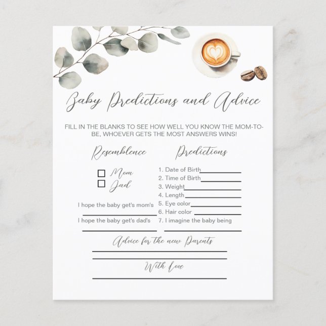 Lámina Espectáculo de bebes de café, consejo para los nue (Anverso)