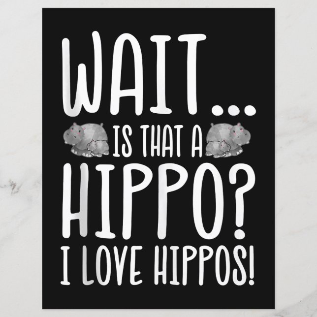 Lámina Espera ¿Es Un Hippo? ¡Me Encantan Hippos! (Anverso)