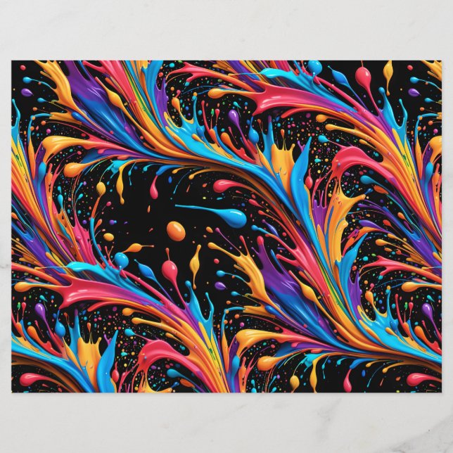 Lámina Esplash de pintura salvaje vibrante (Anverso)