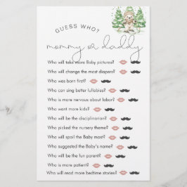 Lámina Esquiar en el juego "Adivina quién" de la ducha de