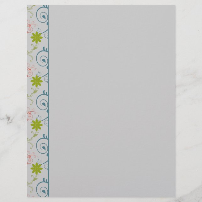 Lámina Estacionamiento de borde floral al Personalizar (Anverso)