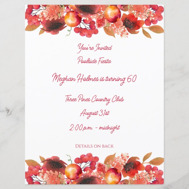 Lámina Estacionamiento de granados, pasteles y berries (Anverso)