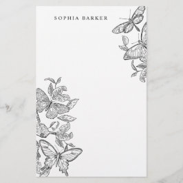 Lámina Estacionamiento de mariposas blancas y negras