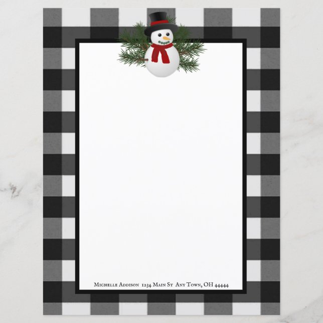 Lámina Estacionamiento de papel de búfalo de Snowman sonr (Anverso)