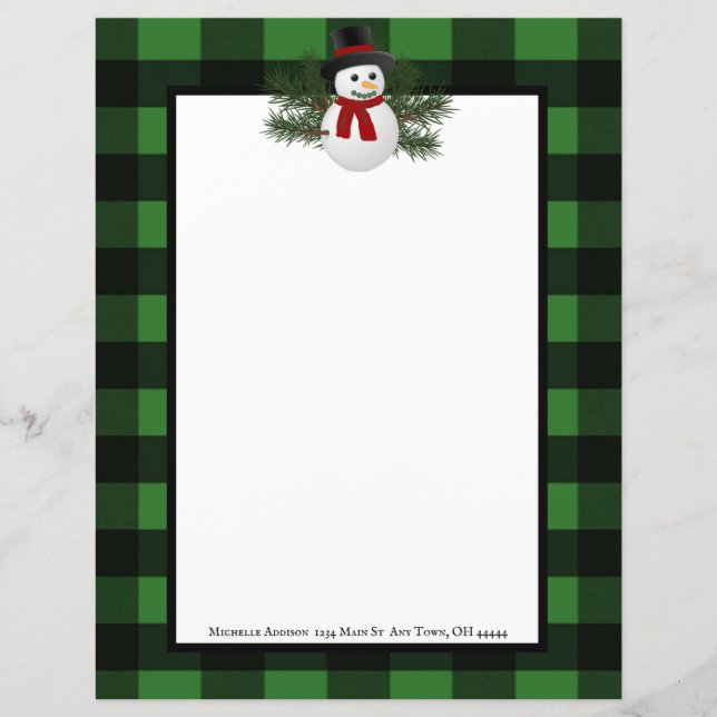 Lámina Estacionamiento de papel de búfalo de Snowman sonr (Anverso)